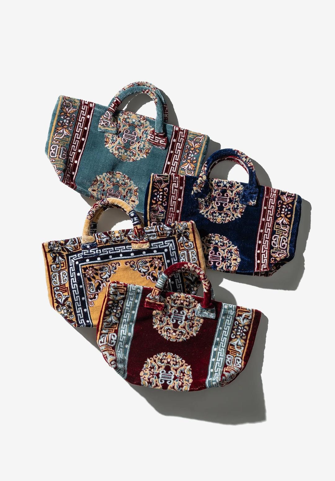 RUG FABRIC BAG, NAVY BLUE