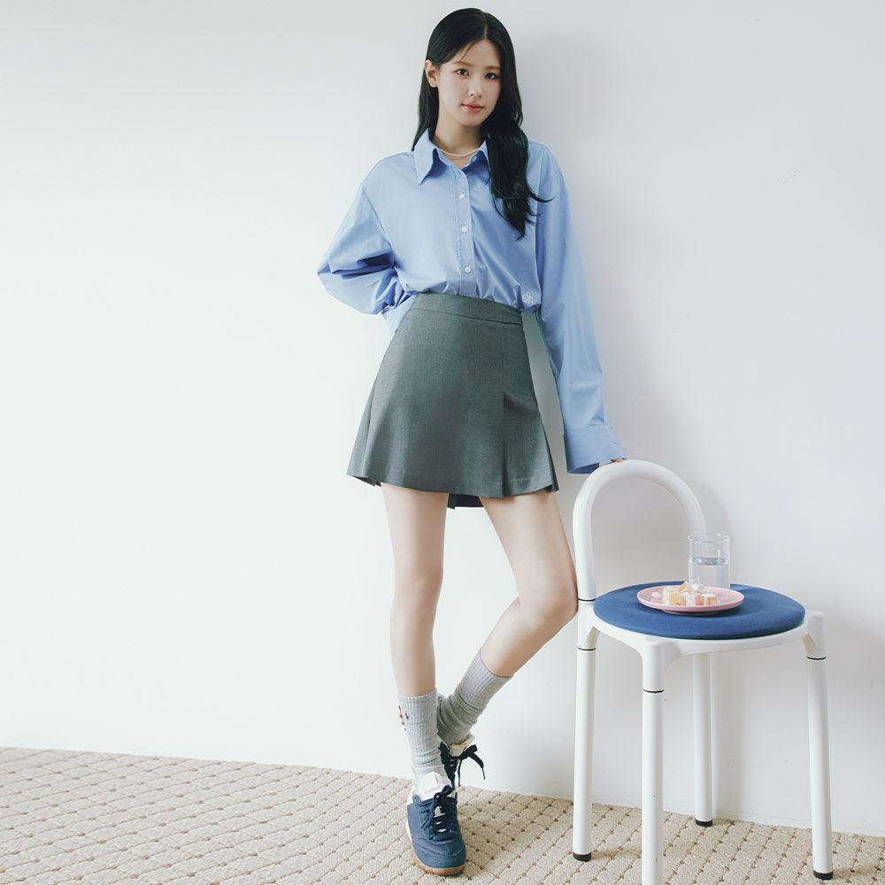 플리츠 팬츠 스커트_GREY