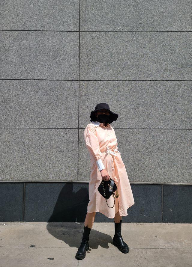 롱셔츠 셔츠 리본셔츠 셔츠원피스 원피스 롱원피스 2color