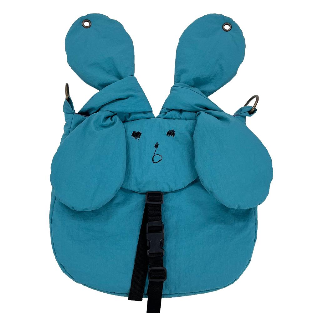 Muto Face Embroidery 3 Way Cross Bag_Turquoise