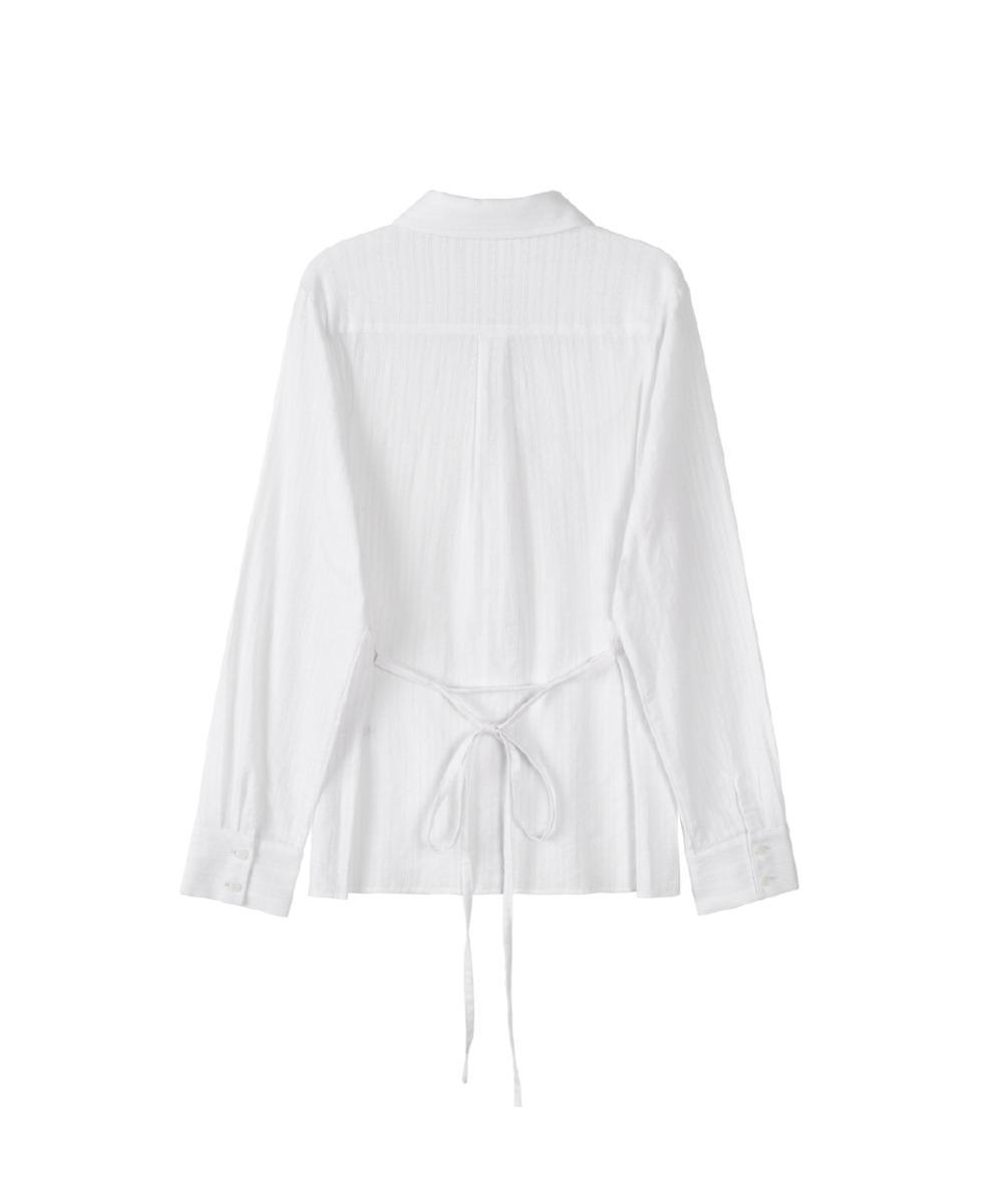 REGULAR FIT BELT SHIRTS (WHITE)