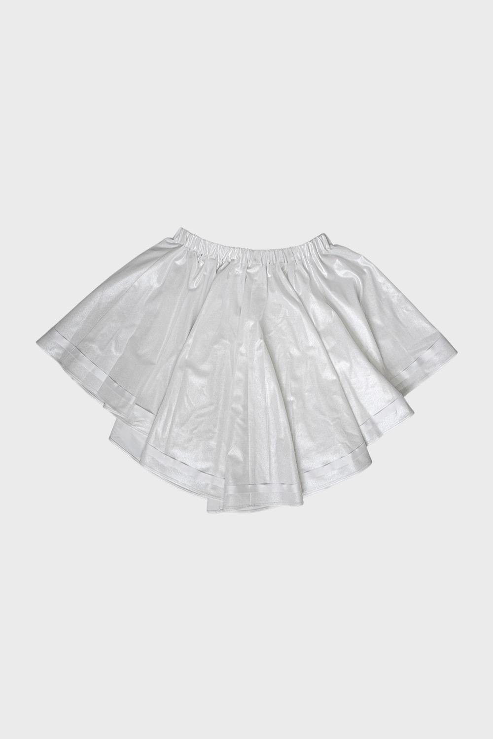 foil flared mini skirt