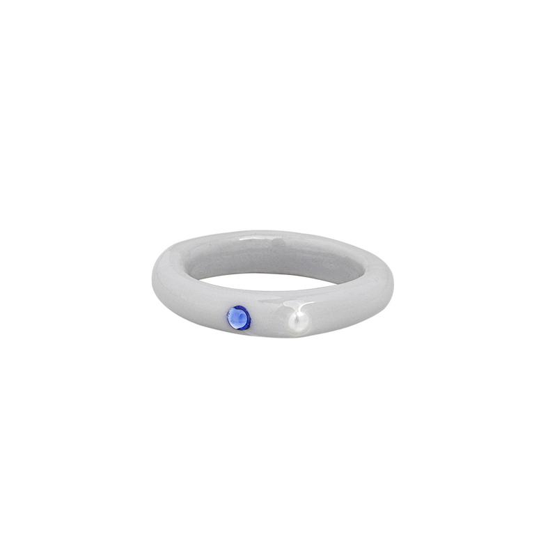 calm grey pearl ring