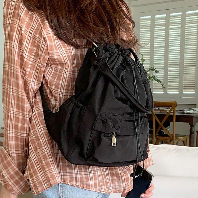 스트링 포켓 버클 스트랩 복조리 텀블러 나일론 숄더겸 백팩 4color