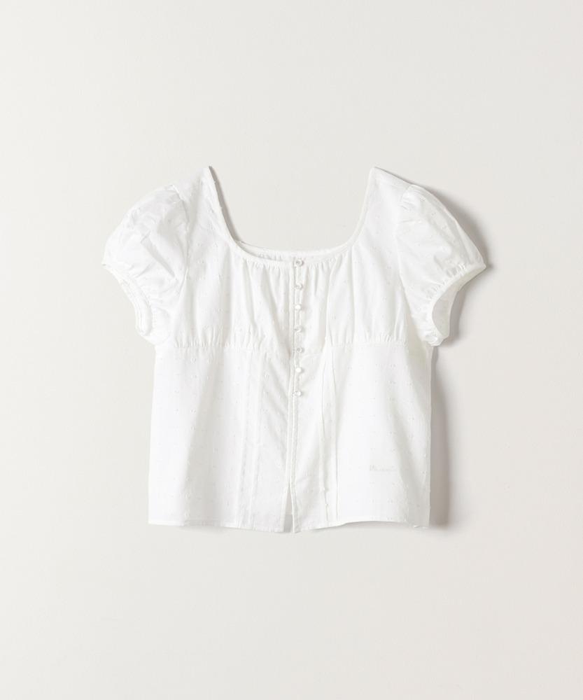 POLKA DOT PUFF SLEEVE BLOUSE WHITE