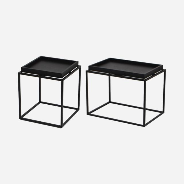 트랄 사이드 테이블 사각 무늬목 커피테이블 거실 협탁