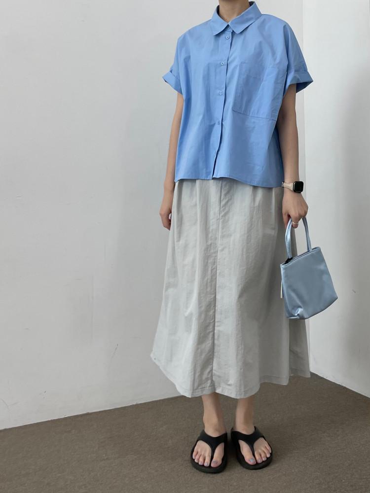 바스락 A라인 밴딩 스커트 ( 2colors )