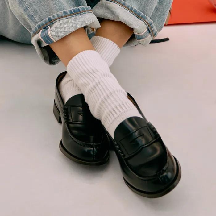 여성용 소가죽 페니로퍼-블랙 (HS-304_BLACK)