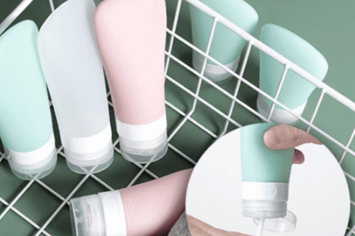 여행용 실리콘 공병 휴대용 수영장 화장품 소분 샴푸통 헬스장 60ml 3개입