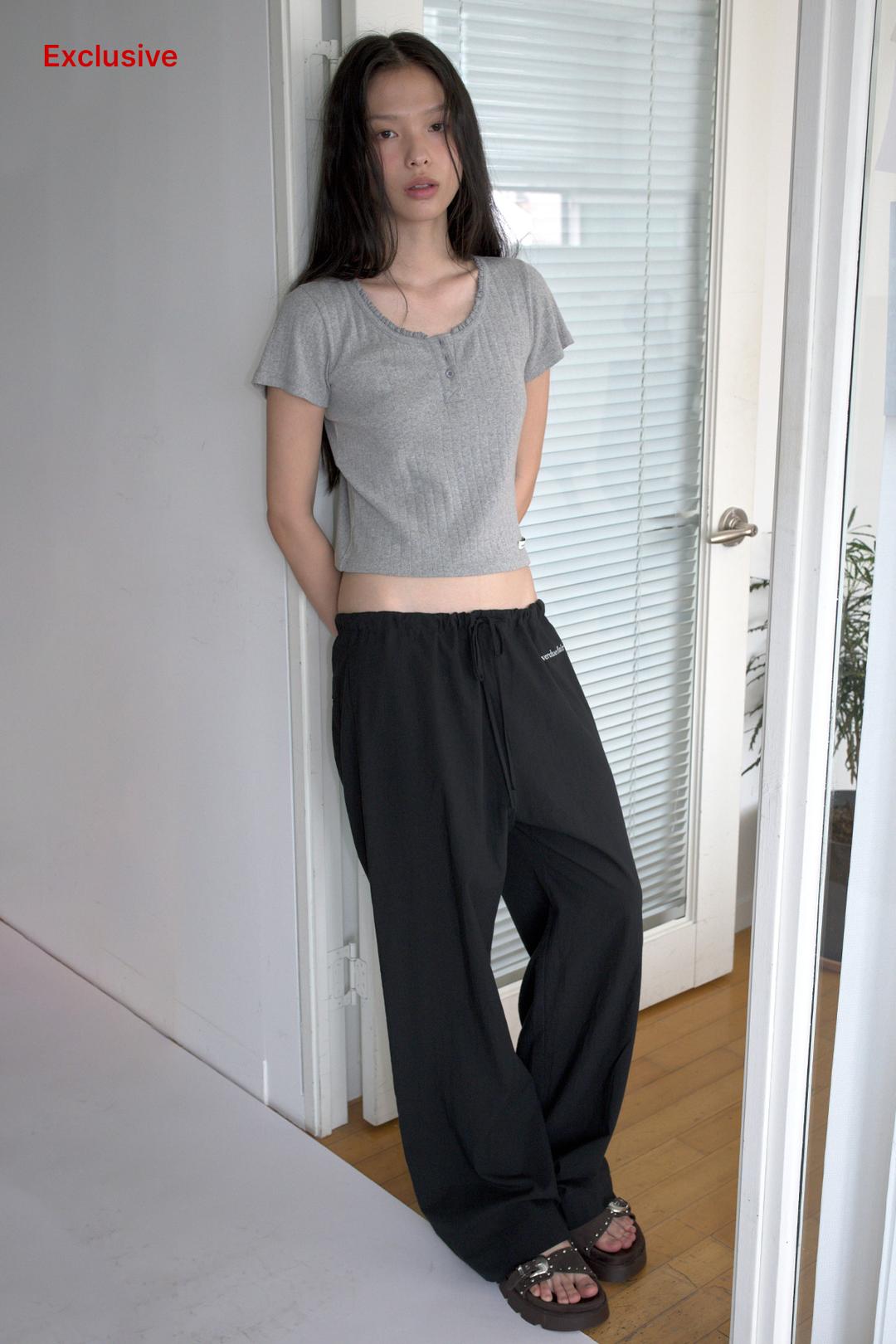 [6/24 PRE-ORDER] COTTON SHEER PANTS_BLACK