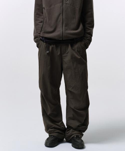 시티 레저 속기모 와이드 벨티드 파라슈트 팬츠 [머드 그레이]