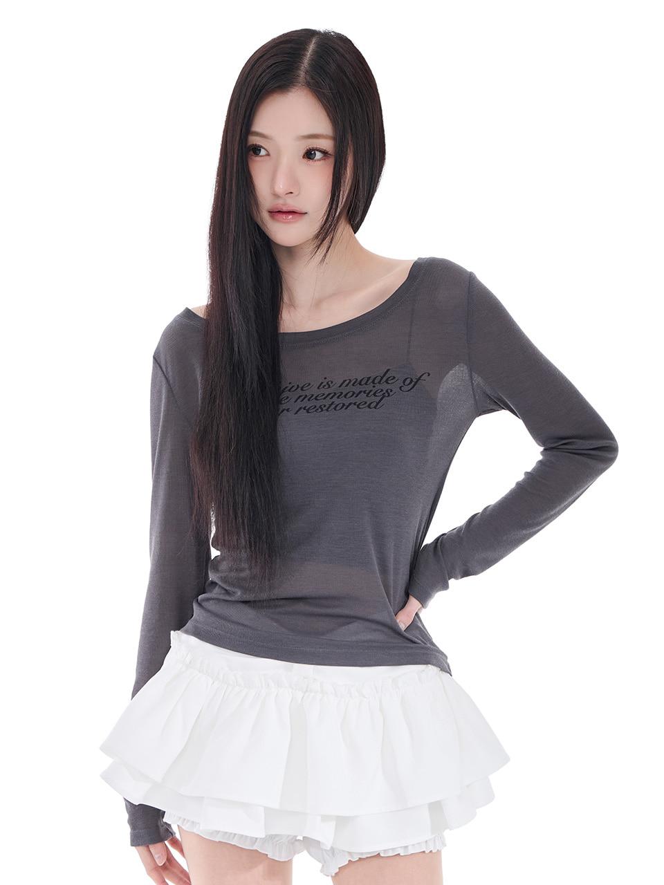 Sheer Long Sleeve (Charcoal)