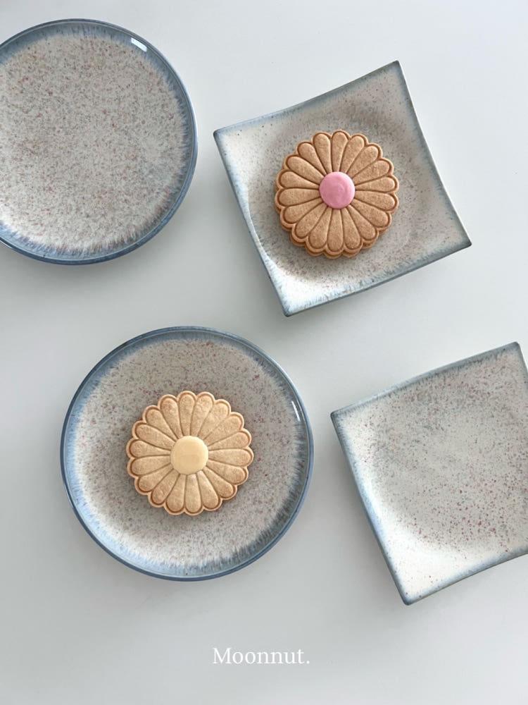 Cotton candy plate 2type • 앞접시 사각접시 원형플레이트 디저트접시