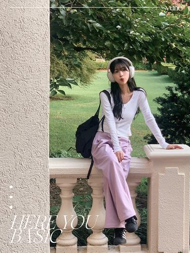유리에 가을컬러추가🍂 [here you] 말랑 핀턱 트레이닝 pants - 6color