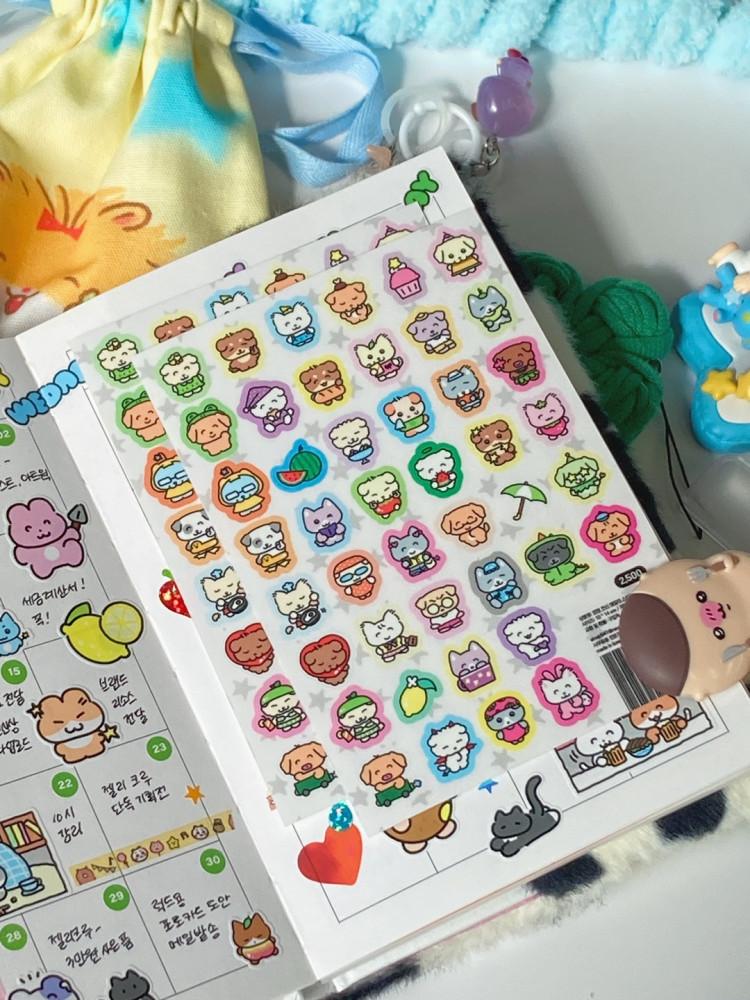 [NEW] 멍멍 전신 데일리 스티커 (불투명/투명)