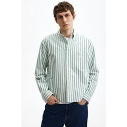 옥스퍼드 셔츠 릴랙스핏 그린/스트라이프 1310165002