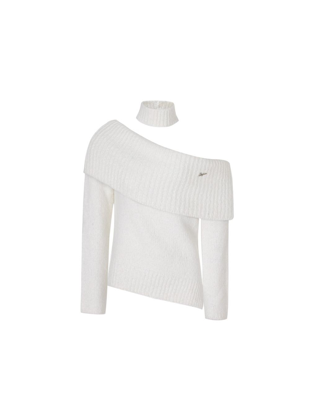 Muffler symbol knit set (White)