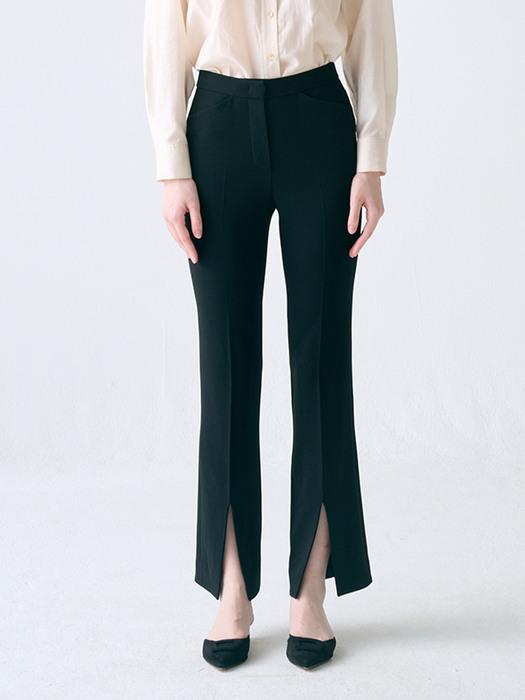 [Drama Signature] Front-Slit Slim Trousers