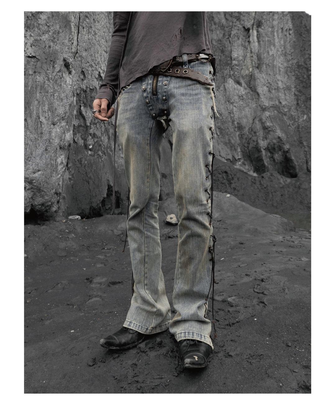 The space between US Tie-up flare pants