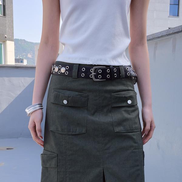 Utility Multi-Pocket Cargo Midi Skirt (Khaki/2size)