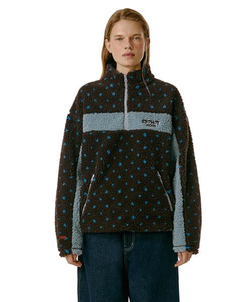 Goof-Off Fleece Half Zip Pullover Brown