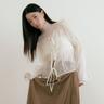 See-through Frill Blouse (ivory)