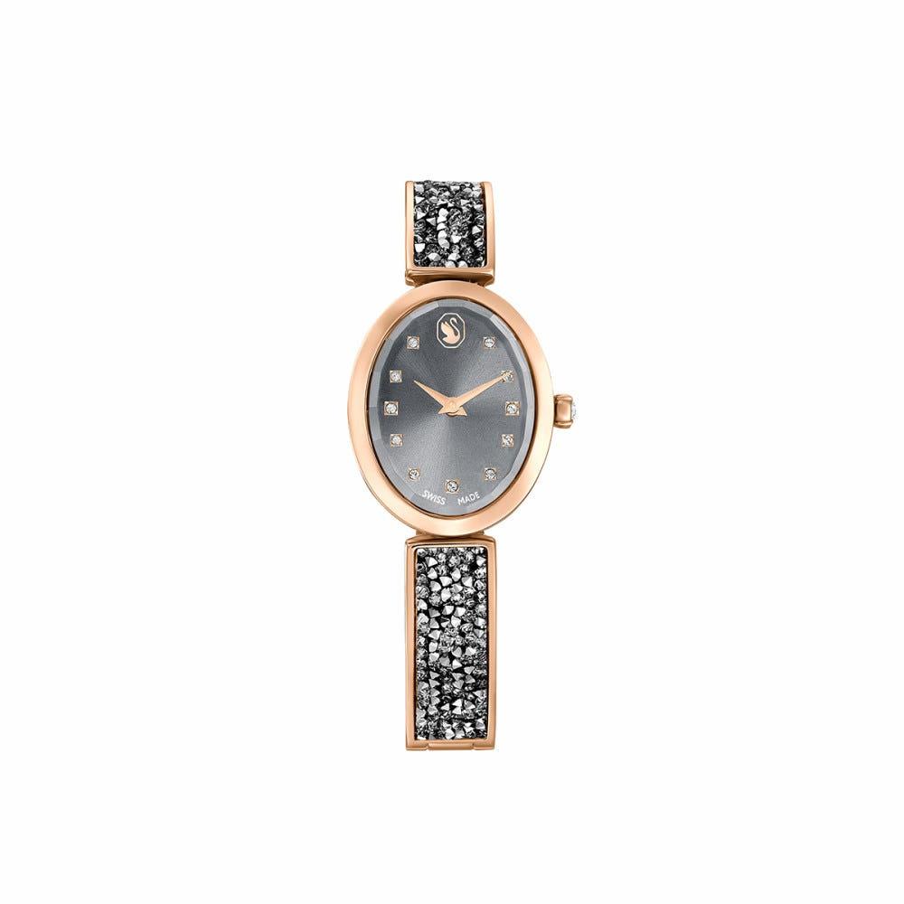[스와로브스키/본사정품] Crystal Rock Oval 그레이 로즈골드 시계 5711695