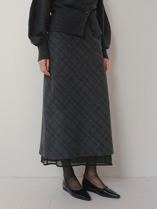 TVW CHECK LAYERED SKIRT_2COLORS