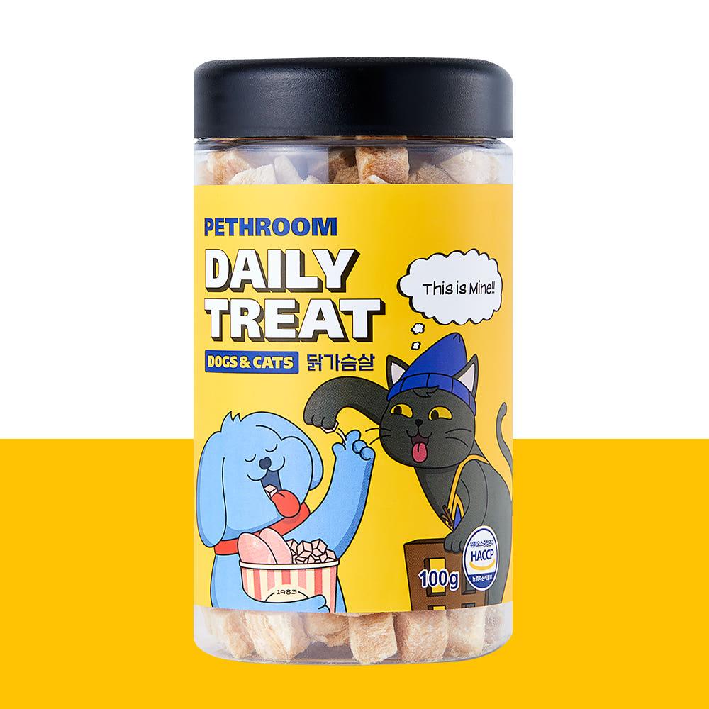 [페스룸] 데일리 트릿 닭가슴살 100g 강아지 고양이 동결건조 간식 