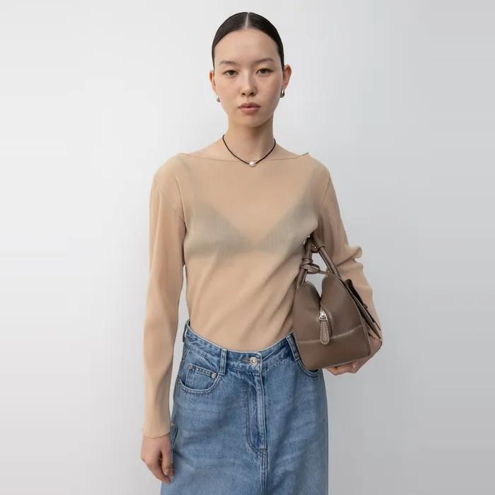 Teana Pleated Top  Beige (TA5741A08A)
