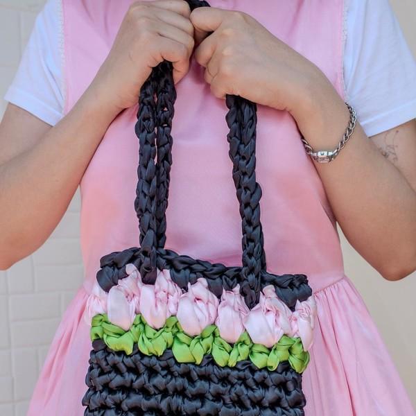 Ribbon Tulip Bag _black