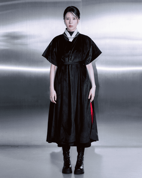 진혼사령 남녀공용 블랙 벨벳 답호 롱 가디건