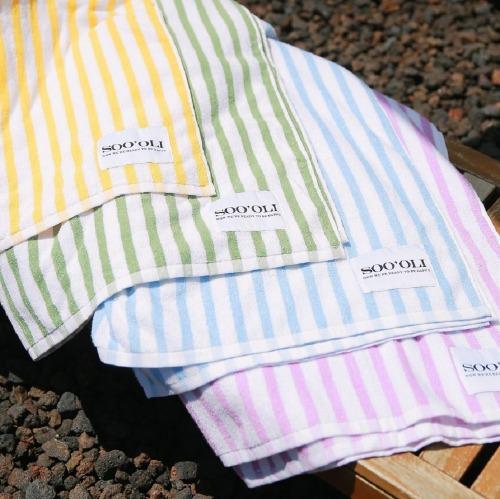 수올리 특대형 비치타월 물놀이 스트라이프 비치타올 캠핑 담요 큰수건