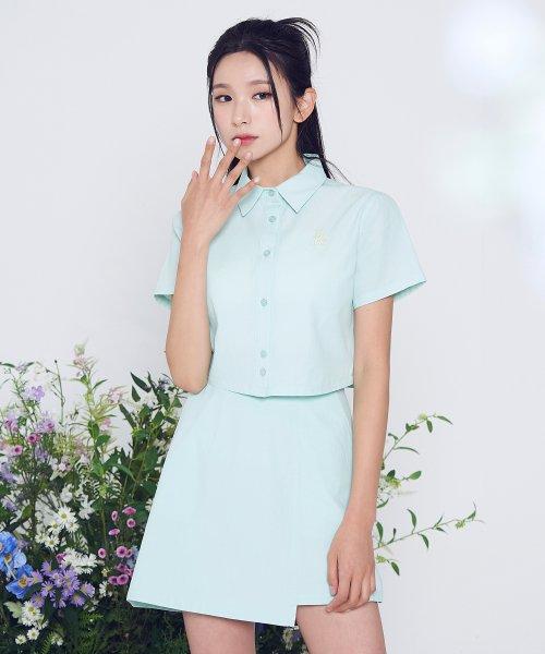 셔츠 스커트 셋업 - 셔츠 (민트)