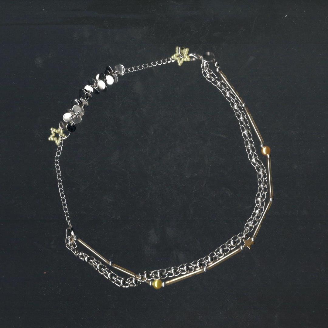gold spangle line necklace