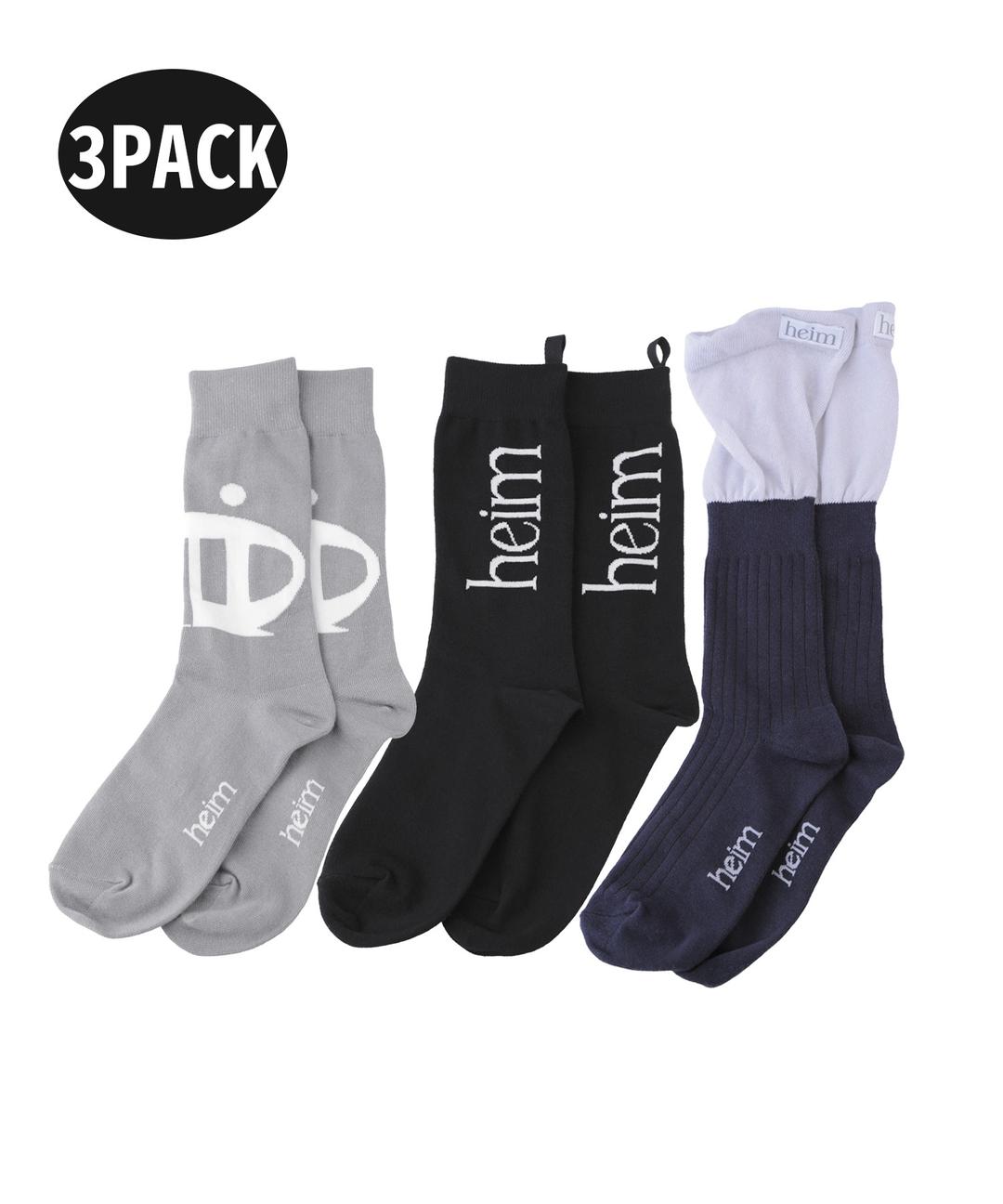 [3 PACK] 베이직 삭스 / 컬러 블락드 삭스 / 레이어드 삭스