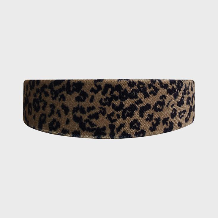 LEOPARD VELVET HEAD BAND (BROWN)