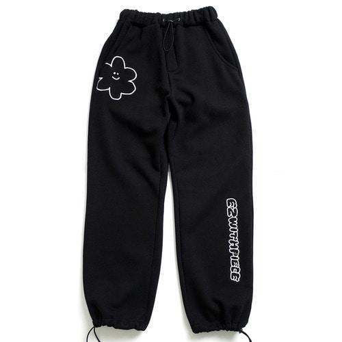 [2/10 예약발송][EZwithPIECE] DAISY SWEAT PANTS (BLACK)