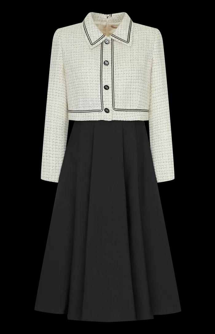 라인 배색 A라인 원피스