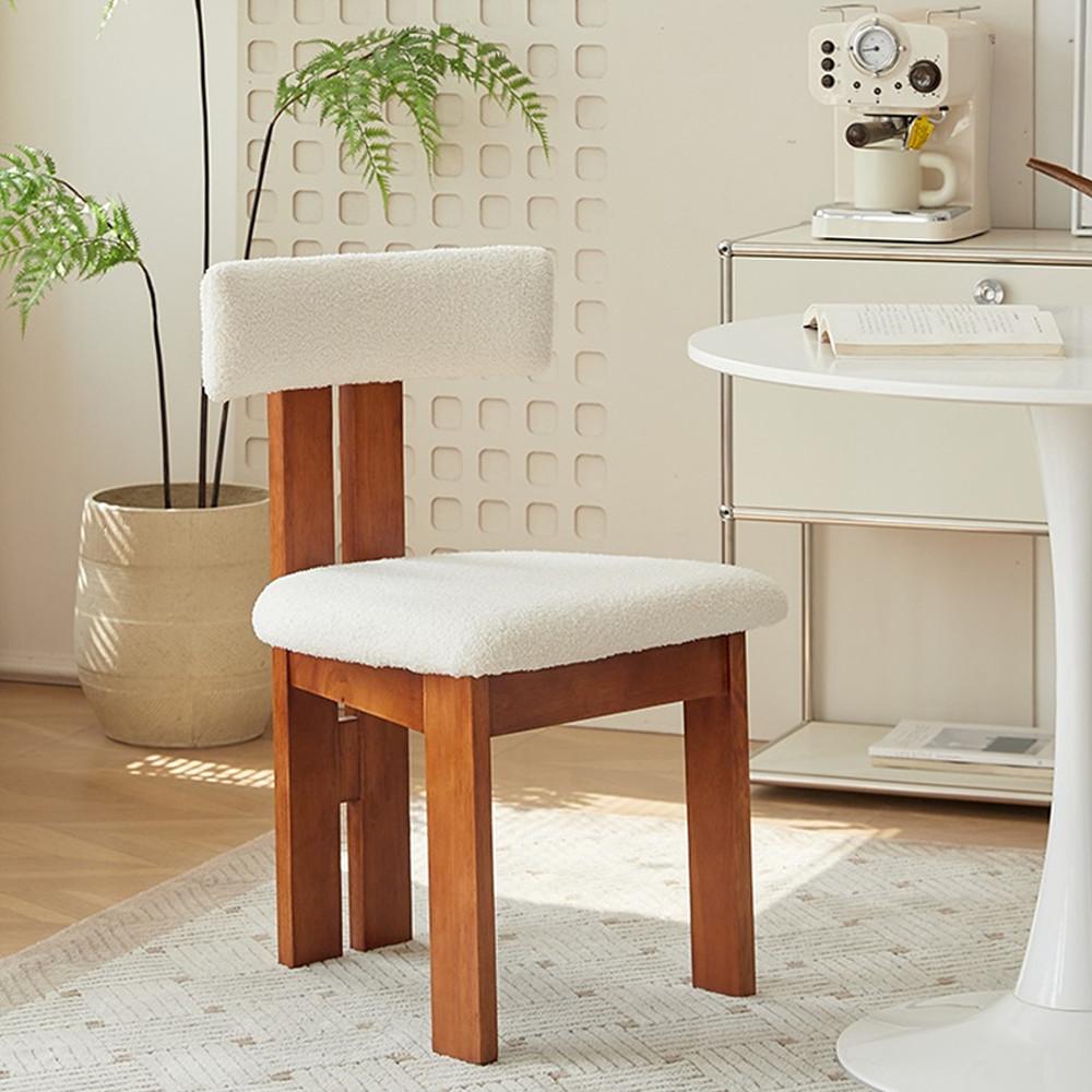 뽀글이 우드 체어 카페 인테리어 모던 식탁 의자