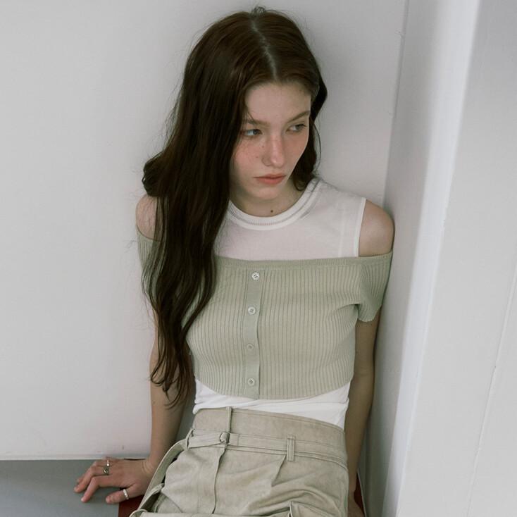 Shoulder Cut-out Summer Knit VK5MP196_2color