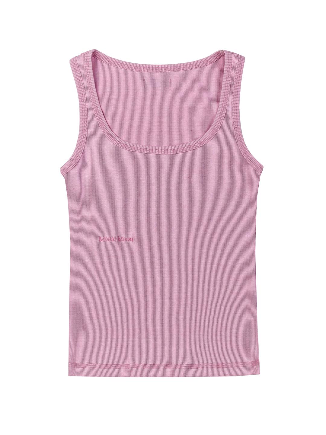 over stitch tank top(vintage pink)