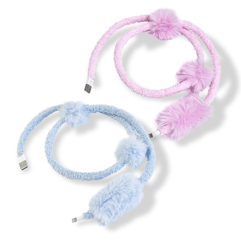 (Colors) 퍼케이블 아이폰충전기 soft fur cable