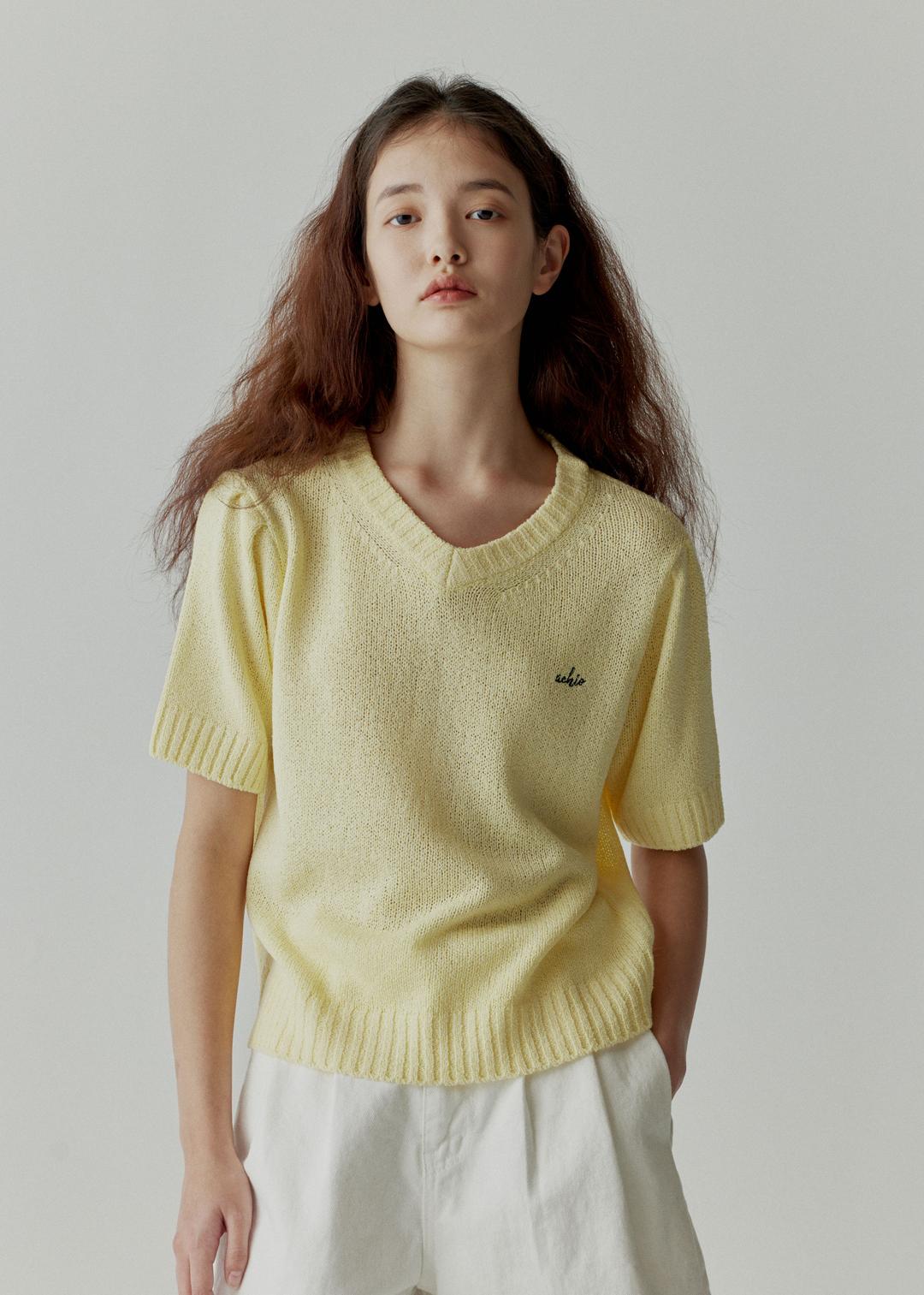 [50%] Puff Sleeve Knit_Lemon