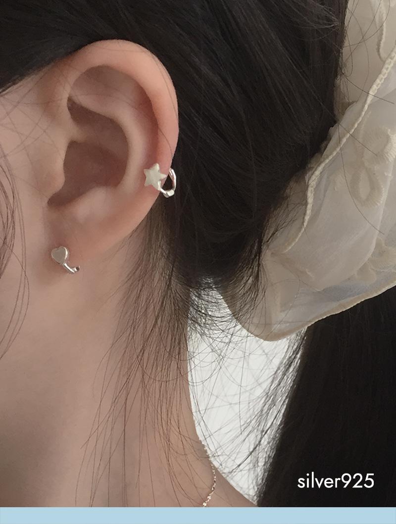matt mini star earring (silver925)