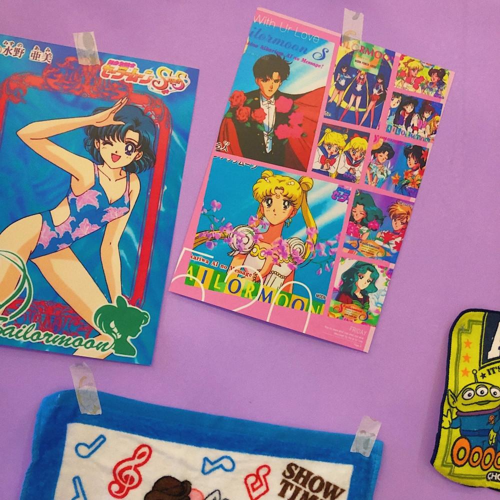 세일러문 원작 포스터 레트로 인테리어 일러스트 벽 꾸미기 90년대 고전 명작 애니메이션