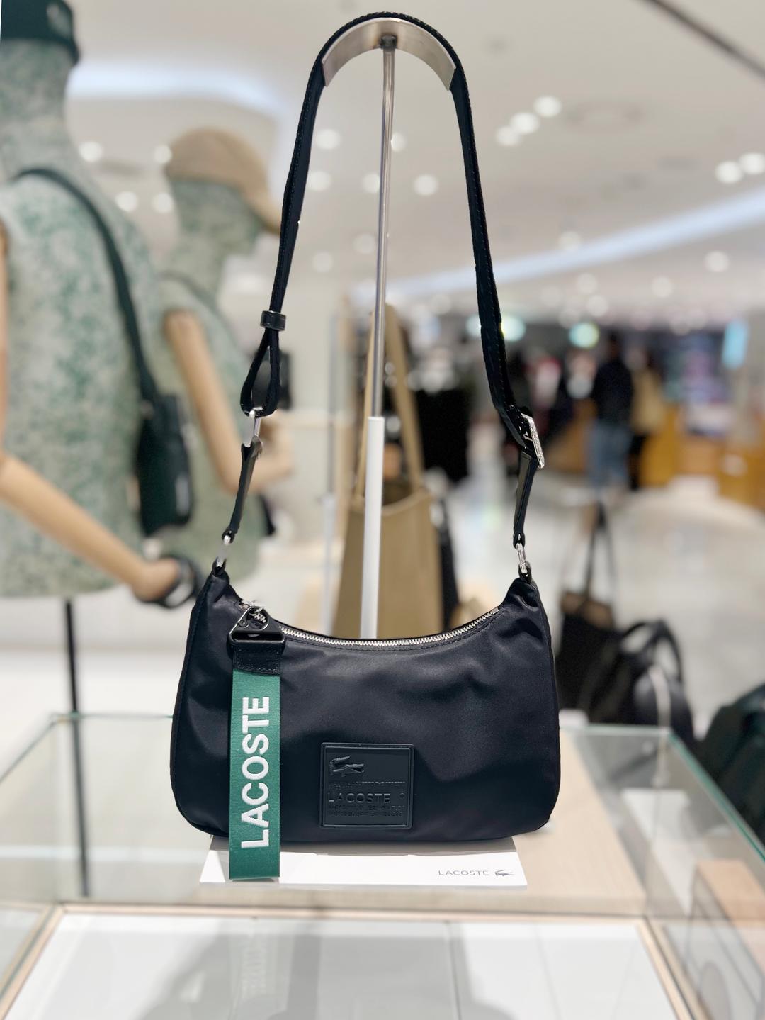 라코스테 NF3965S52N 액티브 나일론 호보 바게트백-000블랙