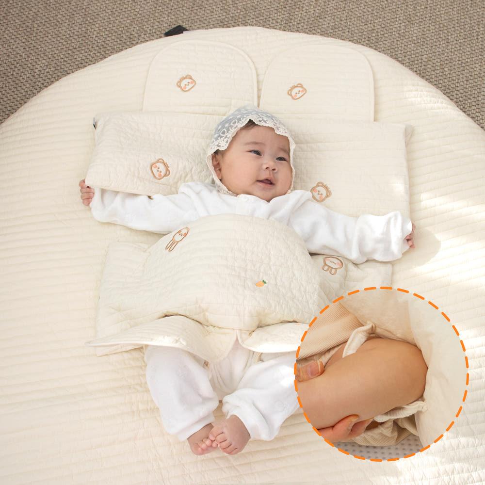이몽 안전한 발구름 가슴안정 베개 2세대 좁쌀 100수 토끼 (모로반사 태열 신생아 이불)