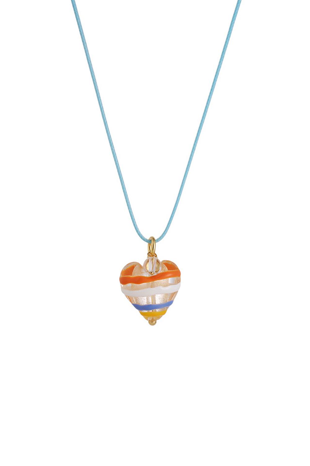 CLEAR HEART NECKLACE(6COLORS)