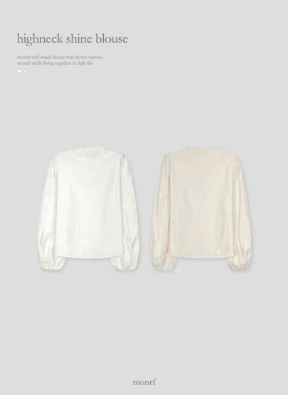 [made28/1천장돌파] 하이넥 샤인 블라우스 2color